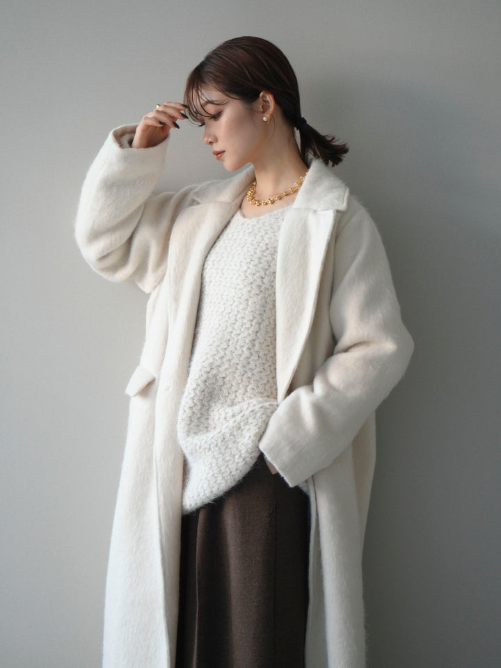 [予約]ソフトシャギーチェスターコート/ivory