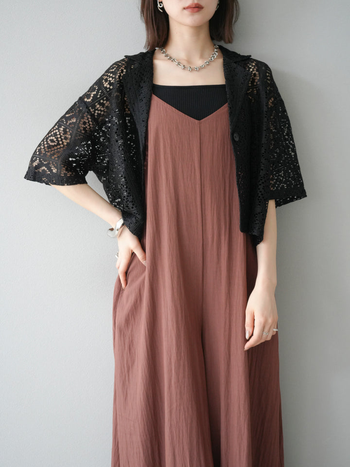 [予約]レースハーフショートジャケット/ブラック