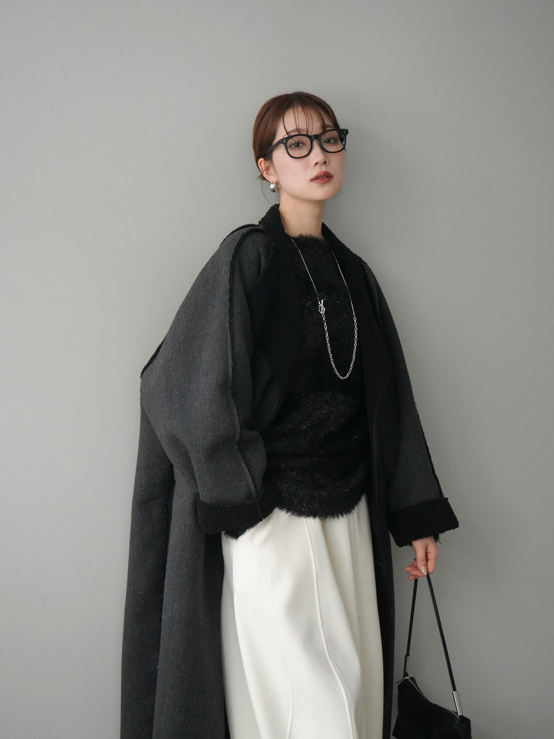 [予約]アウトシーム裏ボアコート/black