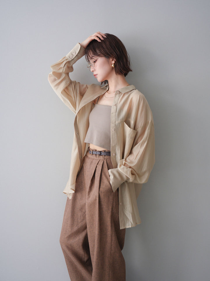 [予約]シアーオーバーシャツ/beige
