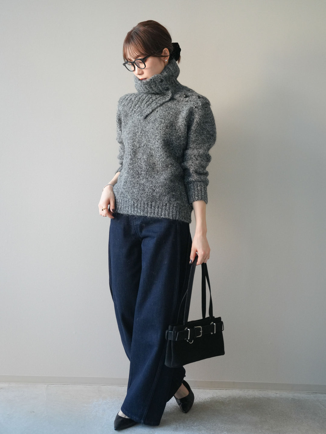 [予約]バレルレッグデニムパンツ/navy