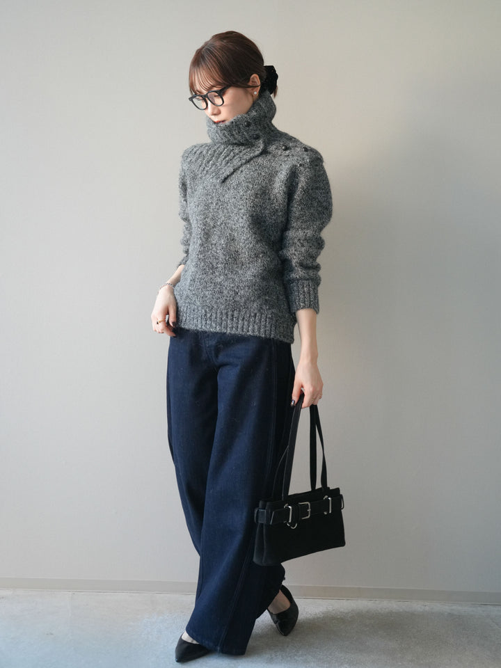 [予約]バレルレッグデニムパンツ/navy