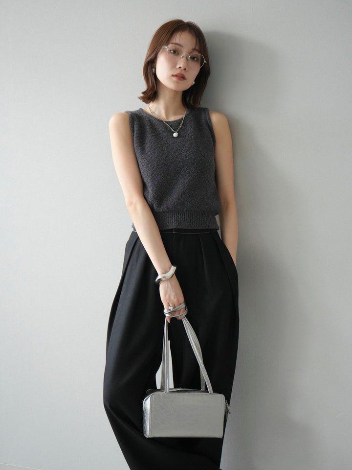 [予約]ブークレニットタンクトップ/チャコール