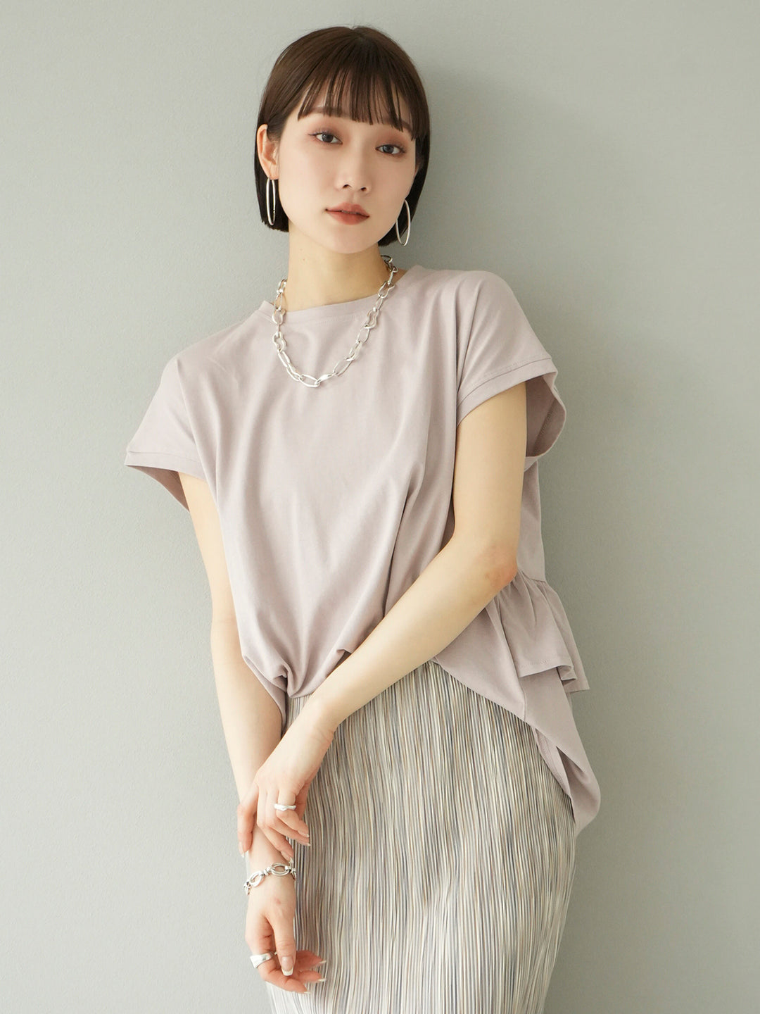 [予約]バックフリルTシャツ/ピンク