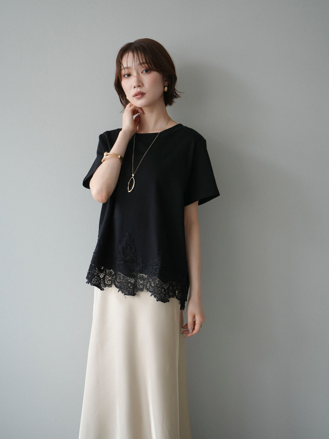 [予約]レースコンビボックスTEE/black