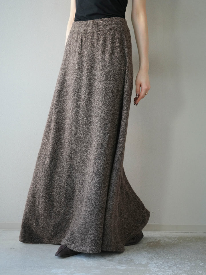 [予約]ミックスヤーンニットスカート/ブラウン