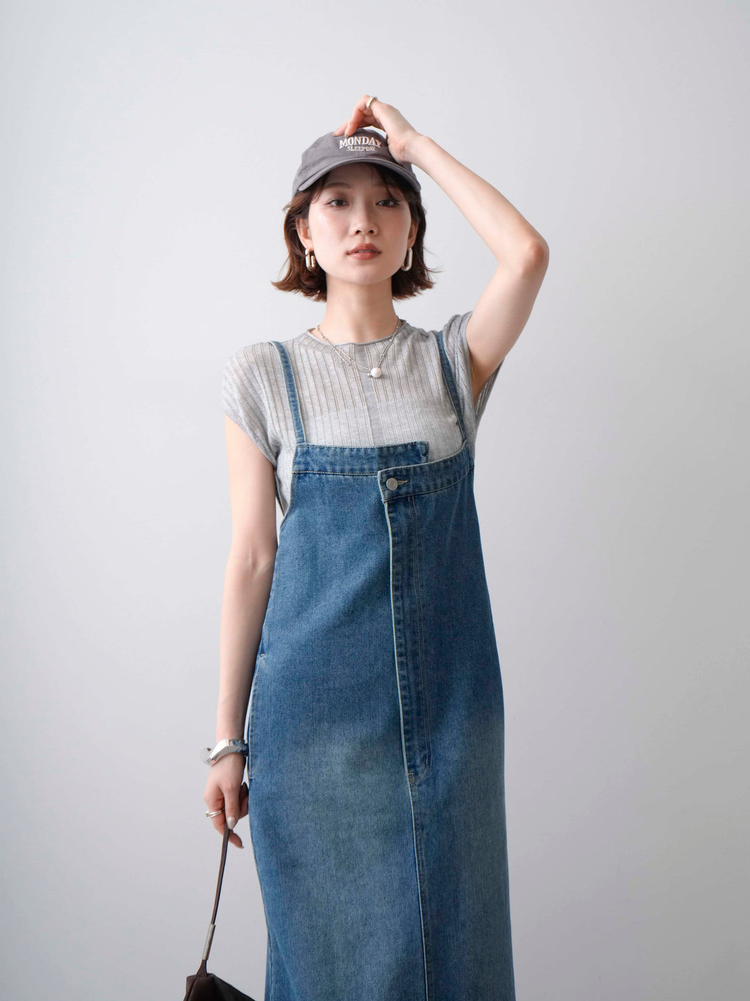 [予約]シアーリブフレンチニットトップス/grey