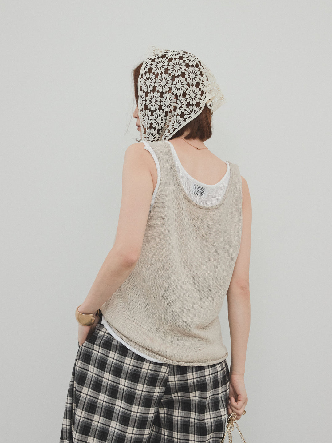 [SET]バイカラーレイヤードニットタンクトップ+バイカラーレイヤードニットタンクトップ(2set)