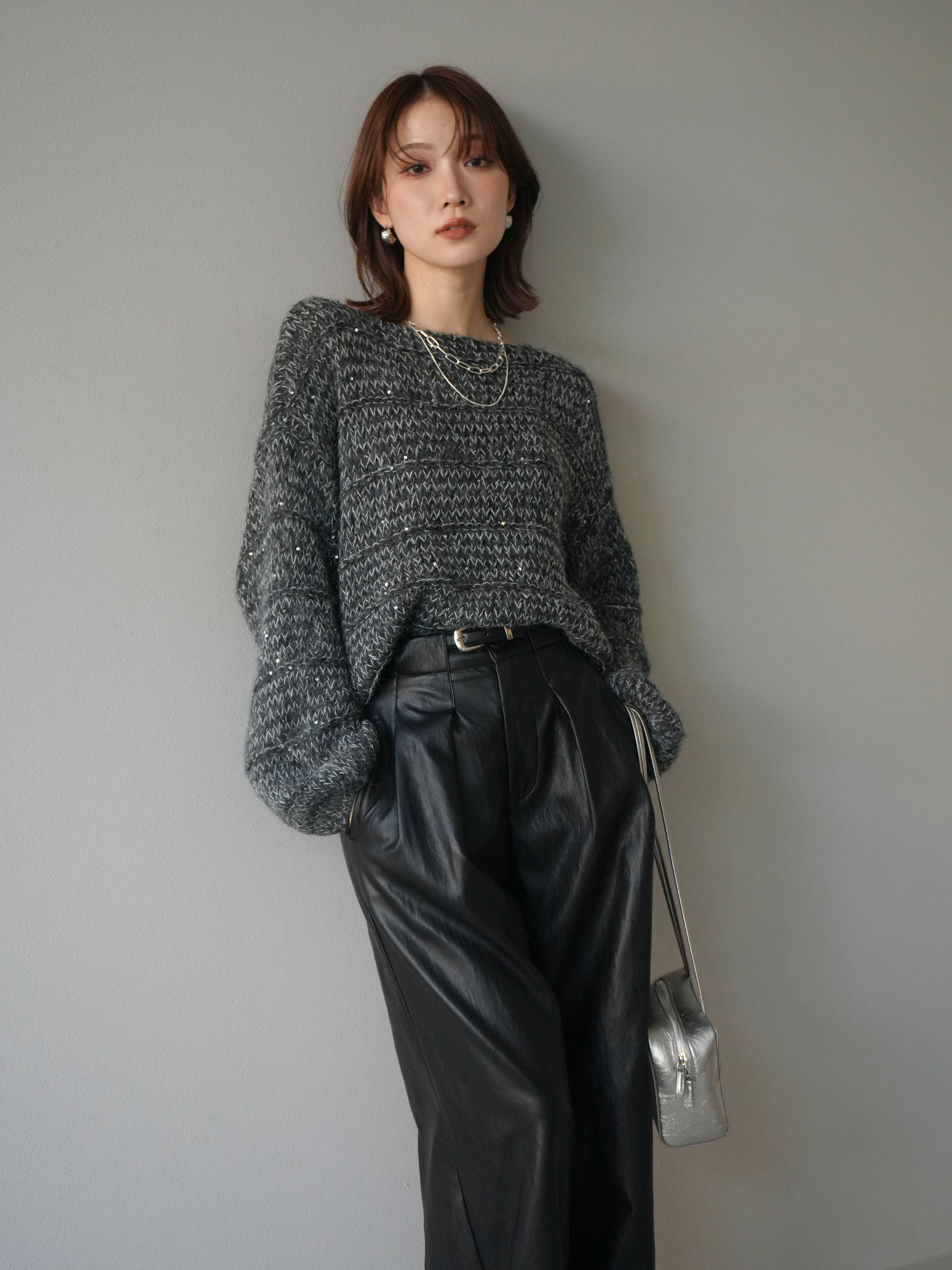 ORIMI スパンコールニットポロ ORIMI スパンコールニットポロ ORIMI スパンコールニットポロ