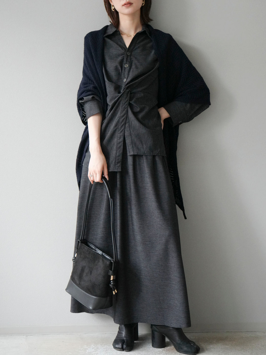 [SET]ツイストデザインシャツ＆スカートSET UP