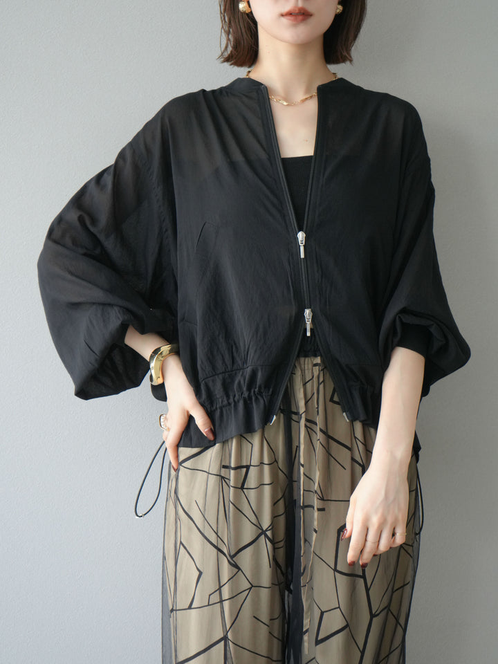 [預訂] Washer Sheer Blouson/黑色