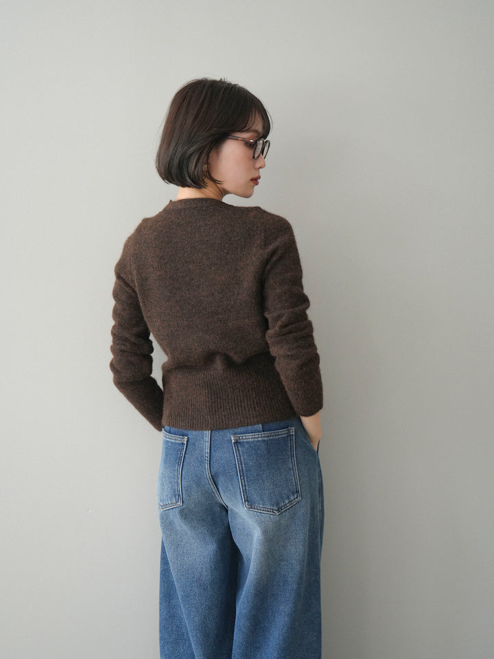 [SET]レースネックコンパクトニットカーディガン+選べるアクセセット(2set)