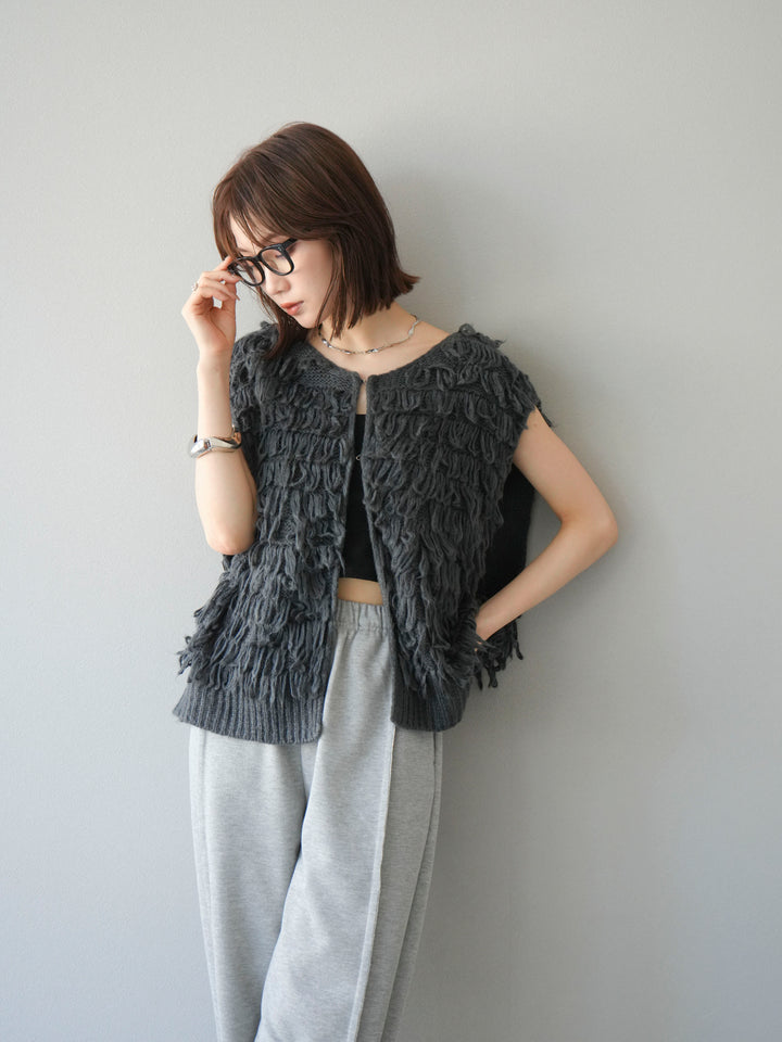 [予約]ループデザインベスト/チャコール