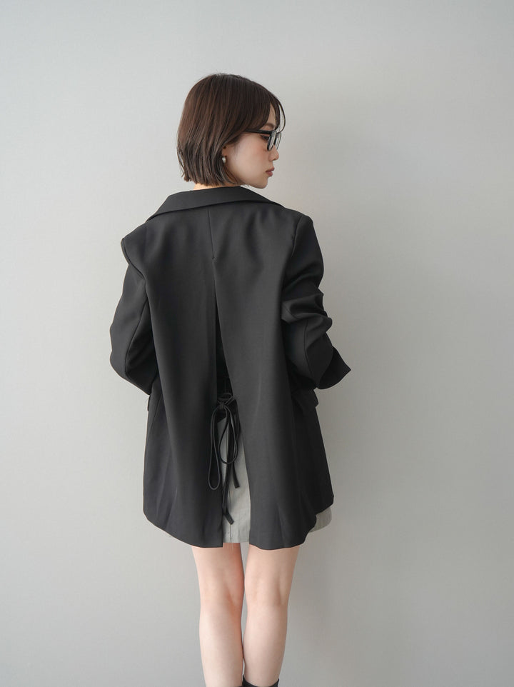 [SET]バックスリットデザインジャケット+ノースリサテンレースキャミソール+ベルト付カーゴミニスカート(3set)