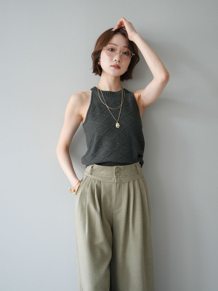 [予約]アメスリニットトップス/black