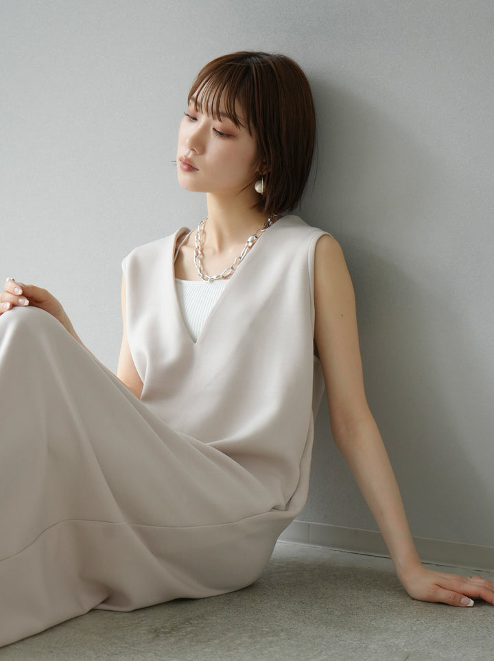 [Pre-order] Light Ponte French Sleeve Top Ensemble Dress/Ivory