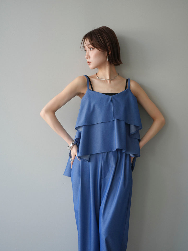 [予約]ティアードキャミソール/black