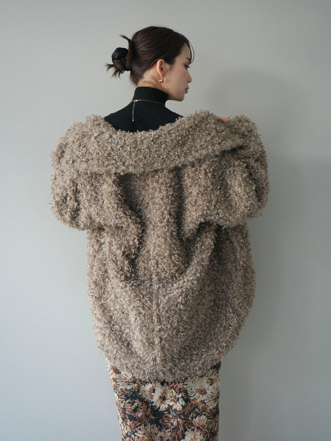 [予約]プードルファーダブルミドルコート/beige