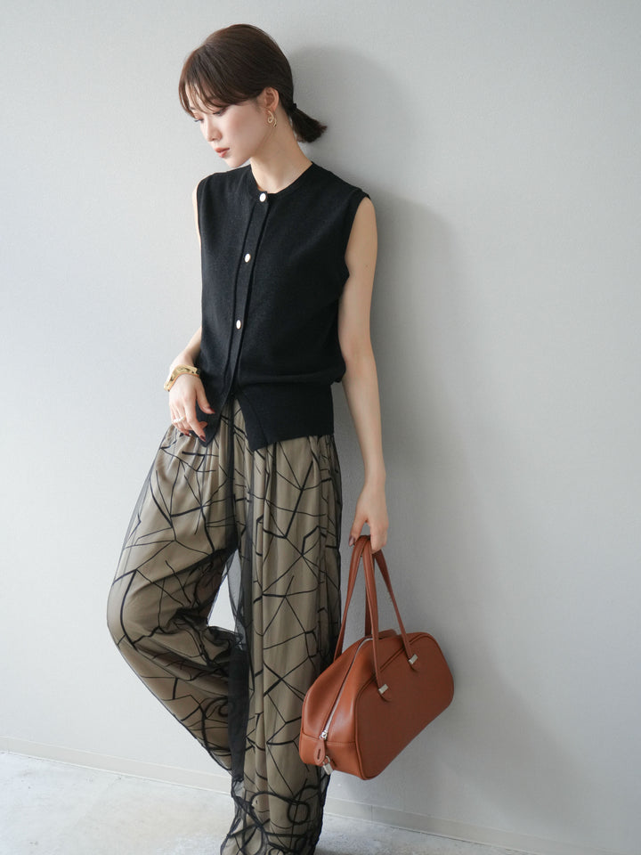 [予約]ラメニットベスト/ブラック