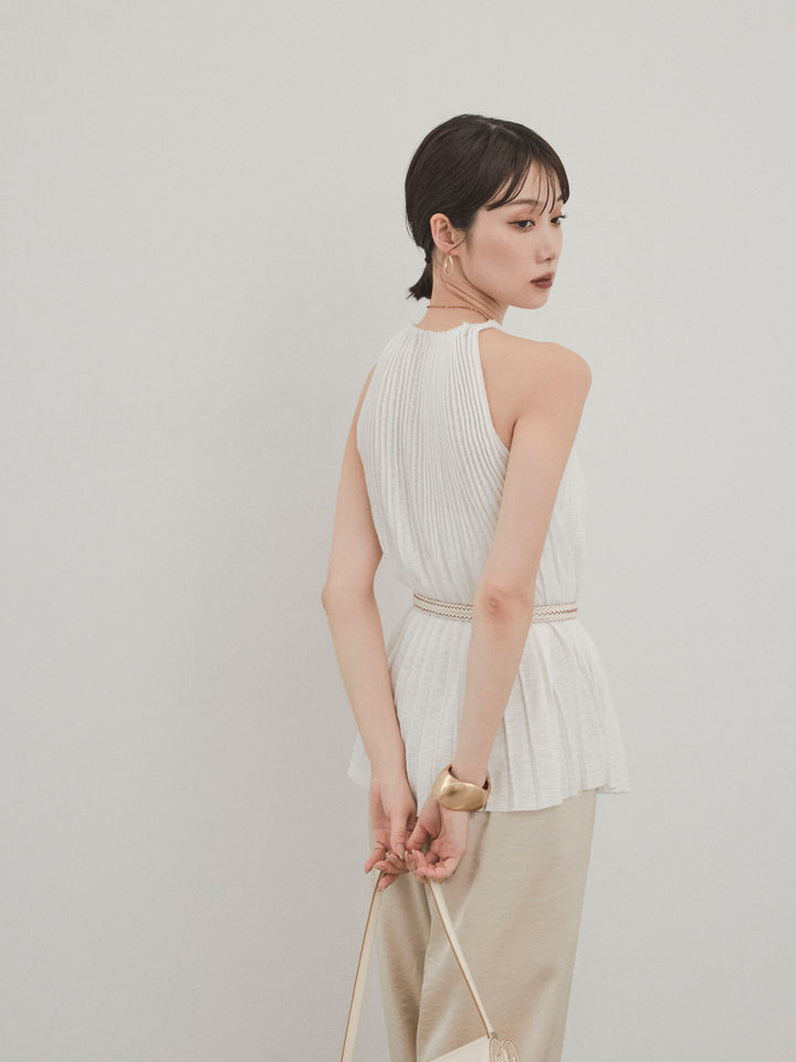 [SET]プリーツニットキャミソール+プリーツニットキャミソール(2set)