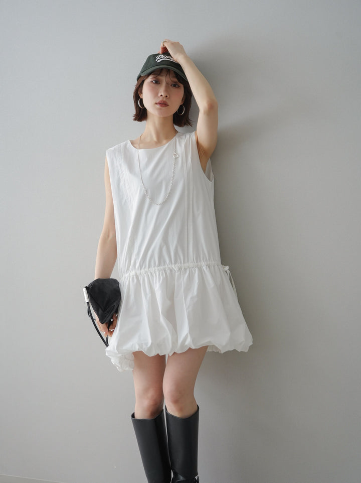 [予約]ノースリバルーンミニワンピース/white