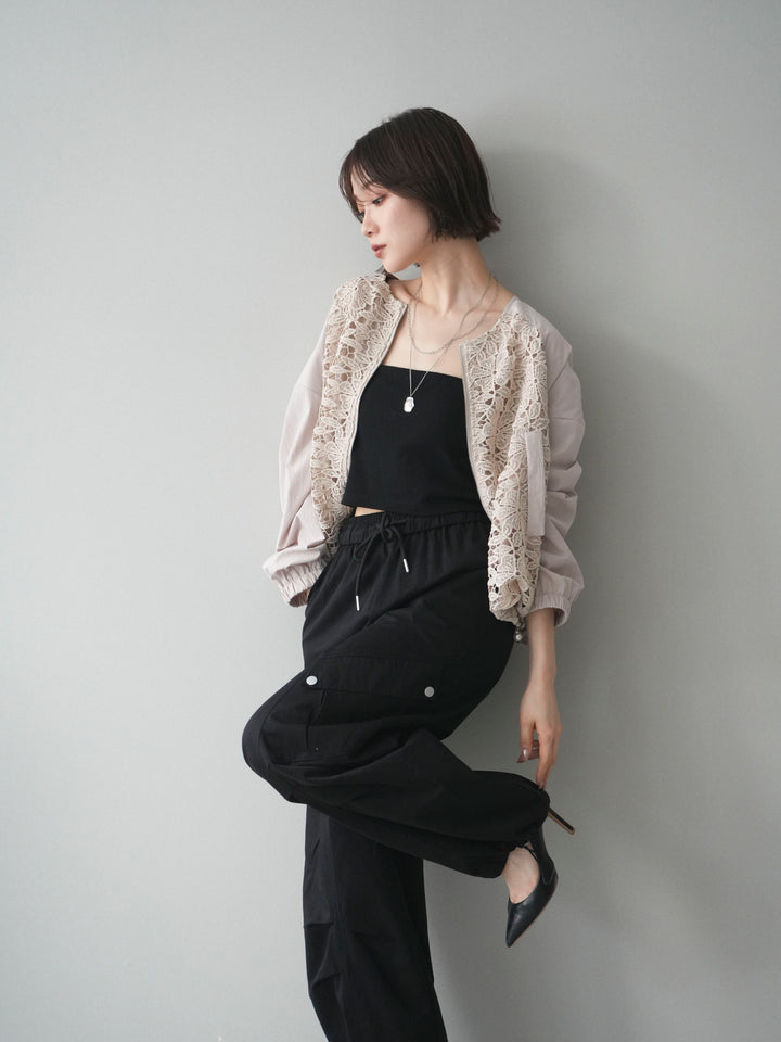 [SET]レースドッキングブルゾン+選べるアクセセット(2set)