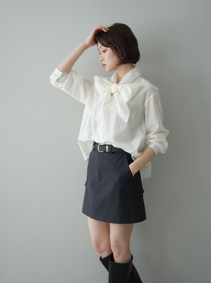 [予約]シアーボウタイブラウス/ivory