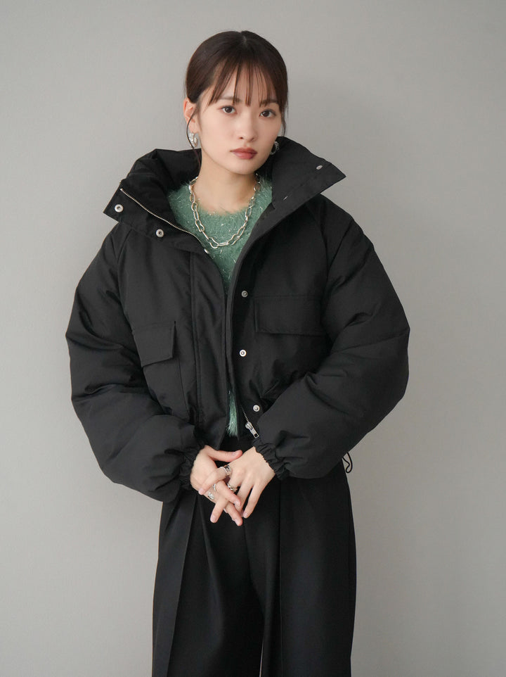 [予約]ファイバーダウンショートブルゾン/ブラック