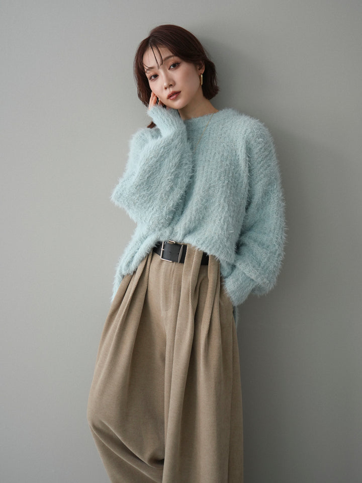 [SET]ボリュームスリーブシャギー MIXニットプルオーバー+ボリュームスリーブシャギー MIXニットプルオーバー(2set)