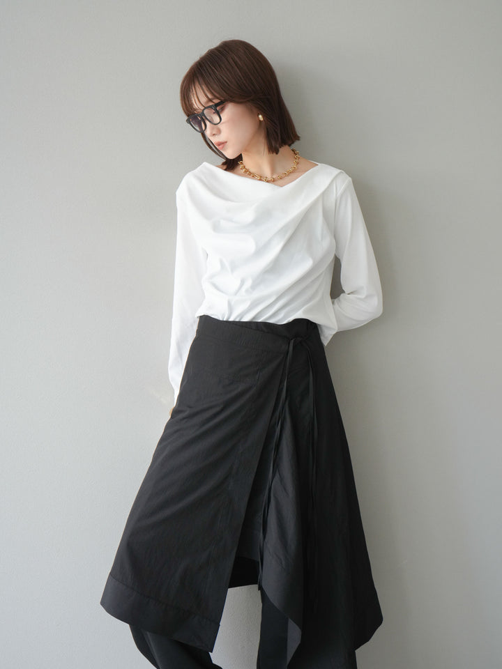 [予約]ドレープデザインカットソー/オフ