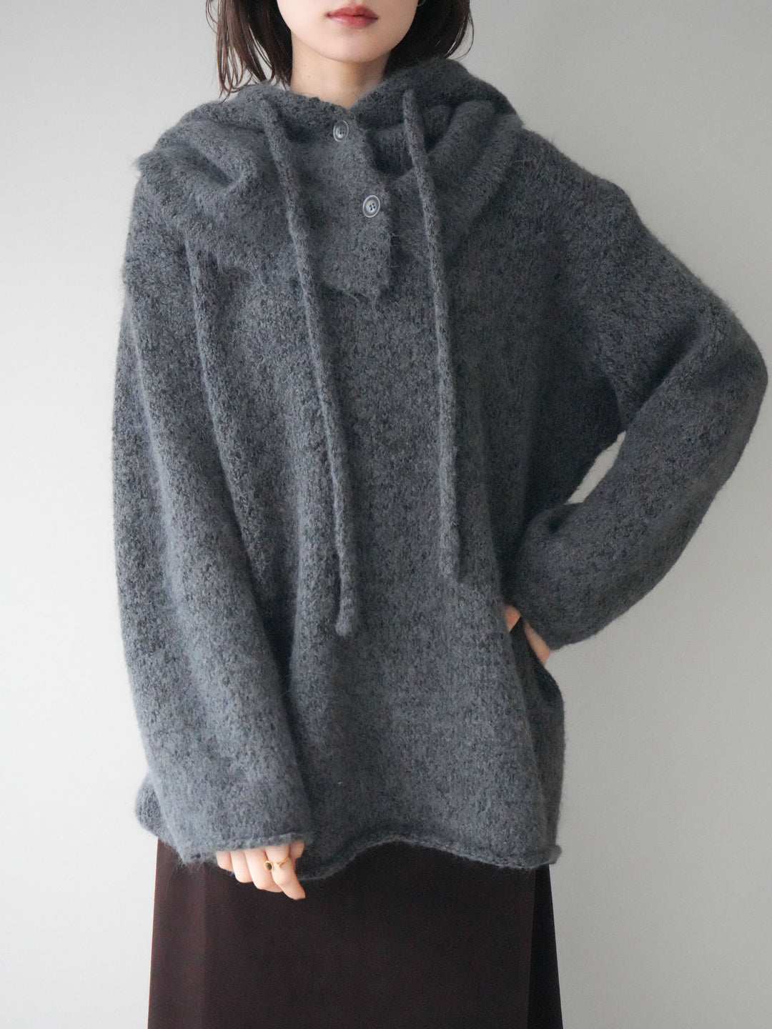 [SET]バラクラバSETニットプルオーバー+ベルベットナロースカート(2set)