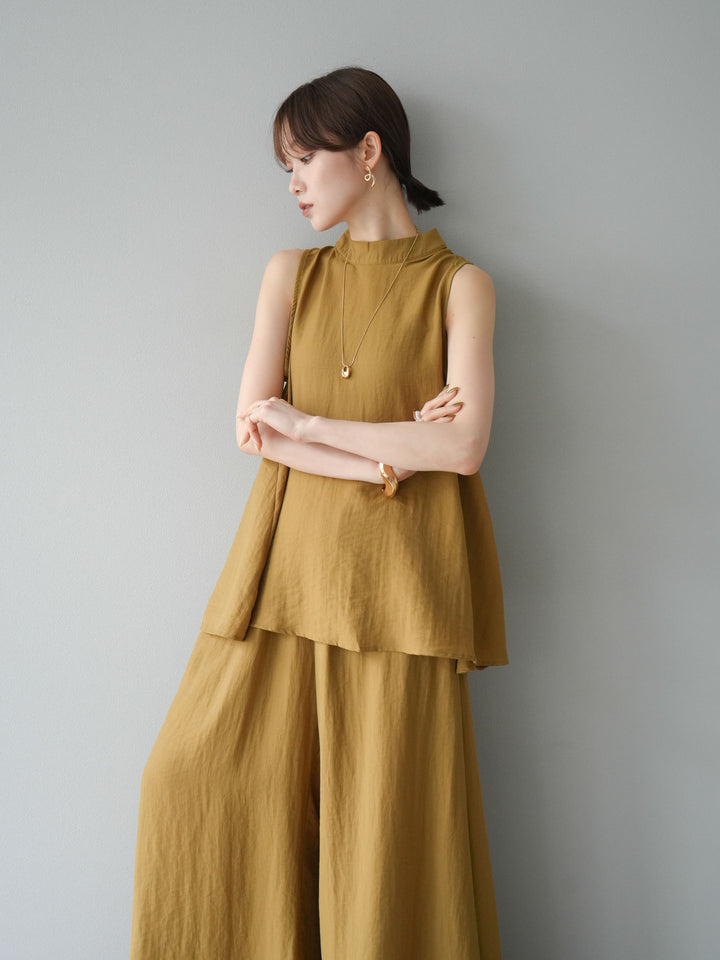 [SET]ホルターネックバックスリットブラウス＆スーパーワイドパンツSET UP(2set)