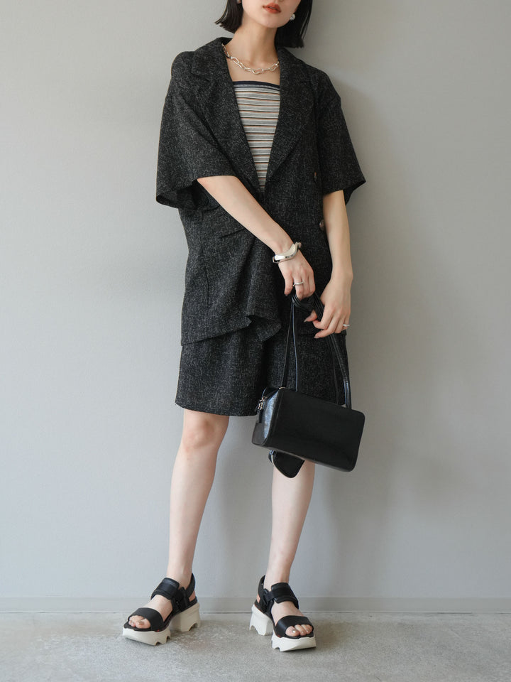 [SET]サマーツイードハーフジャケット+サマーツイードハーフパンツ(2set)