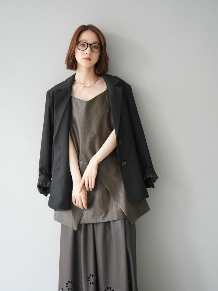 [予約]エステルオーバーテーラードジャケット/ブラック