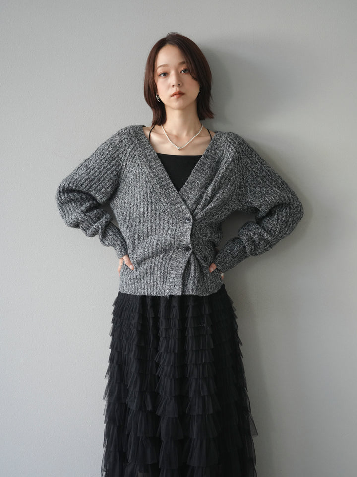 [予約]2WAYボタンニットカーディガン/gray