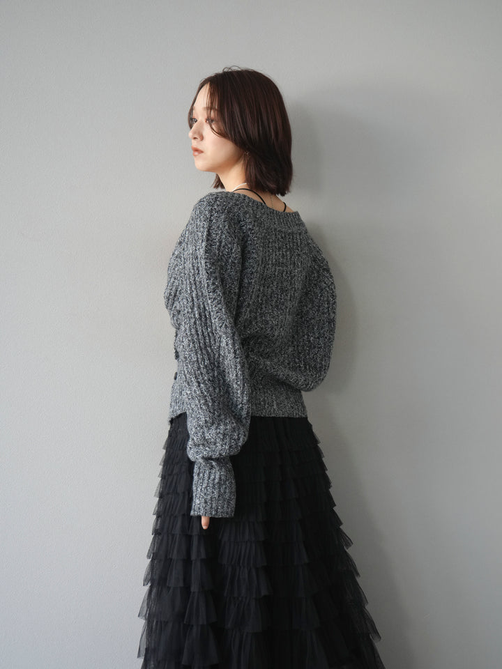 [予約]2WAYボタンニットカーディガン/gray