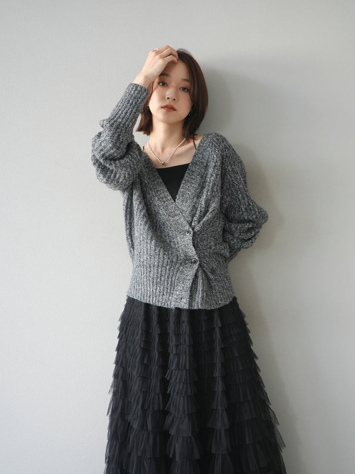 [予約]2WAYボタンニットカーディガン/gray