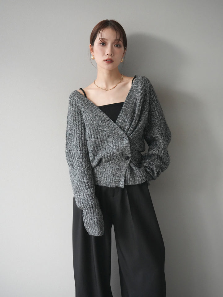 [予約]2WAYボタンニットカーディガン/gray