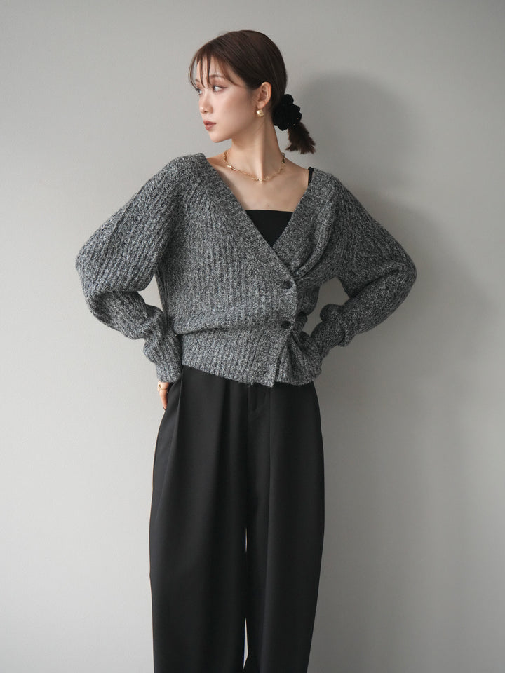 [予約]2WAYボタンニットカーディガン/gray