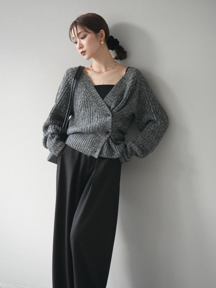 [予約]2WAYボタンニットカーディガン/gray