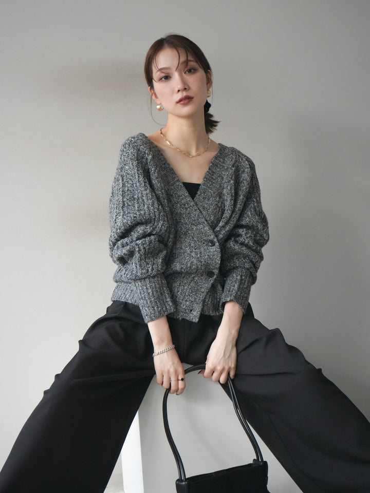 [予約]2WAYボタンニットカーディガン/gray