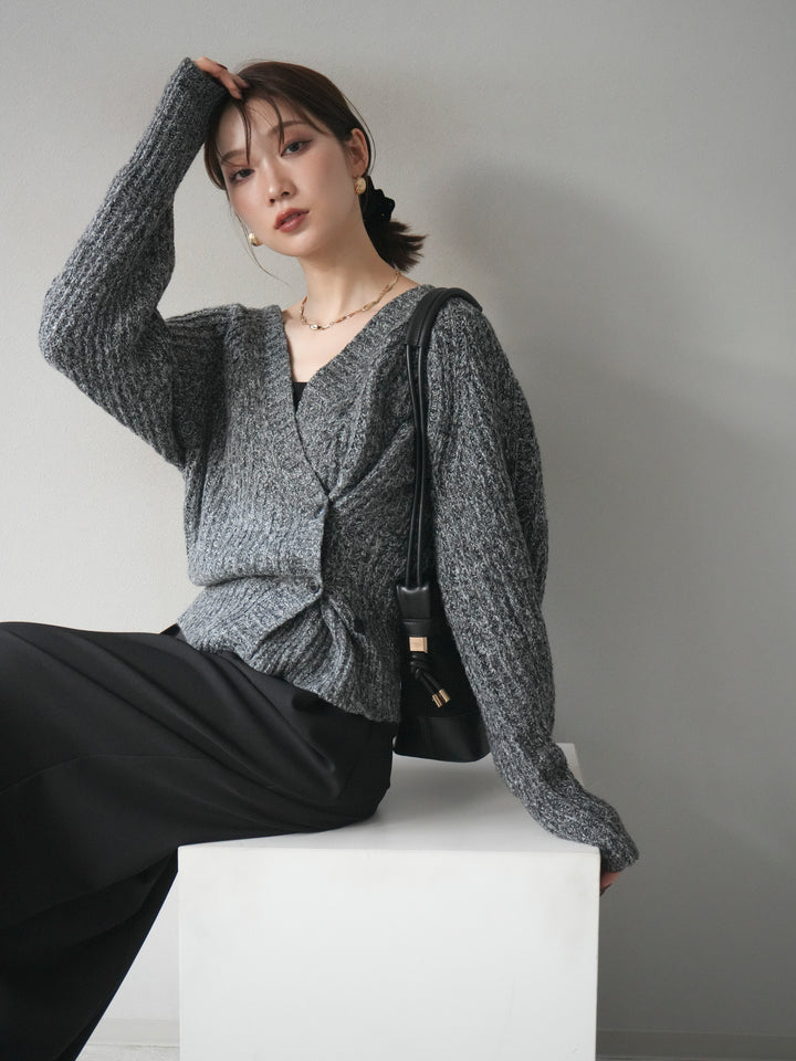 [予約]2WAYボタンニットカーディガン/gray