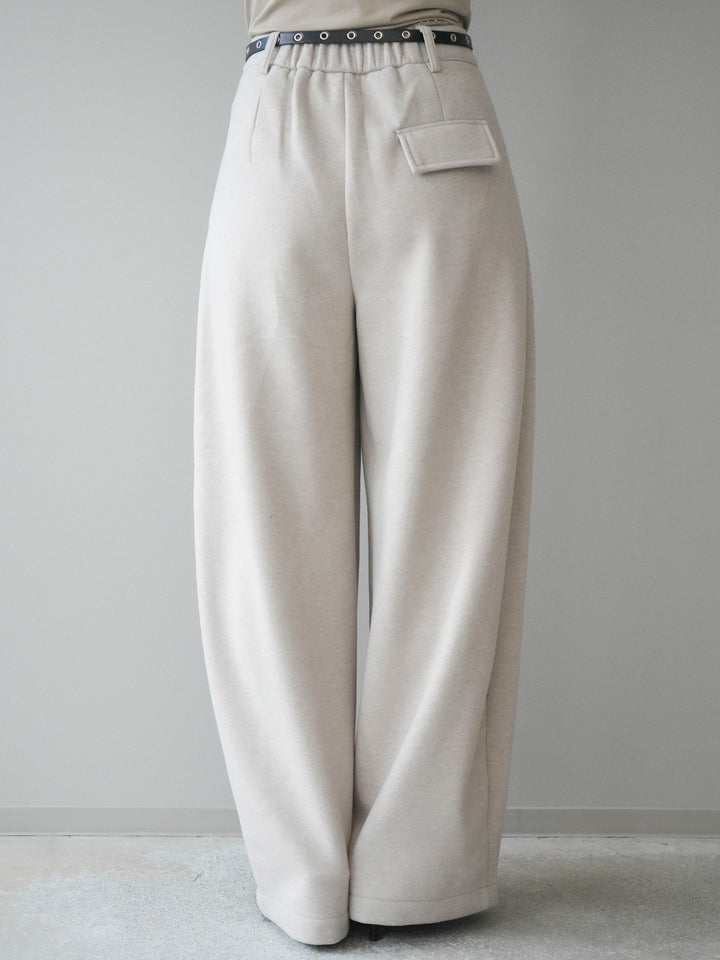 [予約]ベルト付き裏起毛ワイドパンツ/ecru