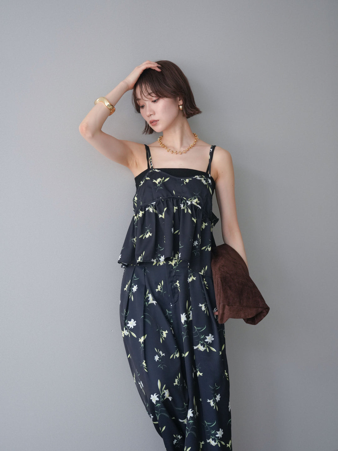 [SET]フラワープリントキャミソール+フラワープリントキャミソール(2set)