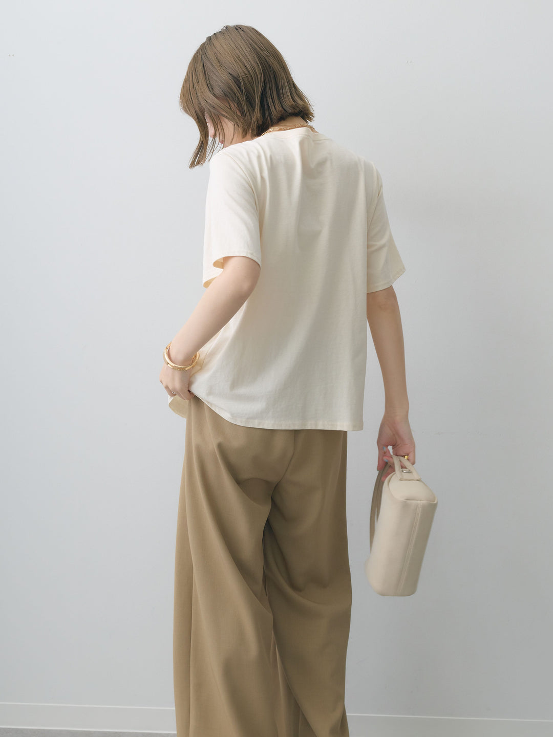 [SET]クールタッチシャーリングTEE+クレープデシンタックワイドパンツ(2set)