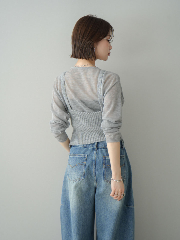 [予約]ビスチェアンサンブルシアーニット/gray