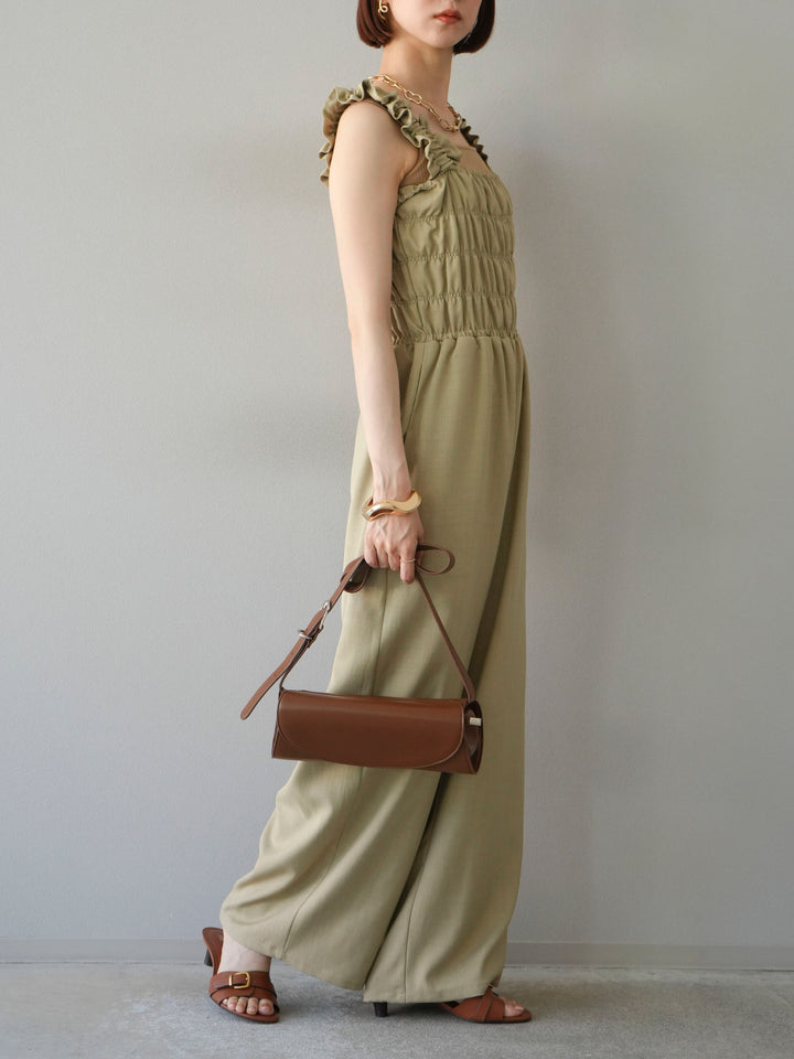 [予約]ヘザーエステルシャーリングサロペット/ベージュ