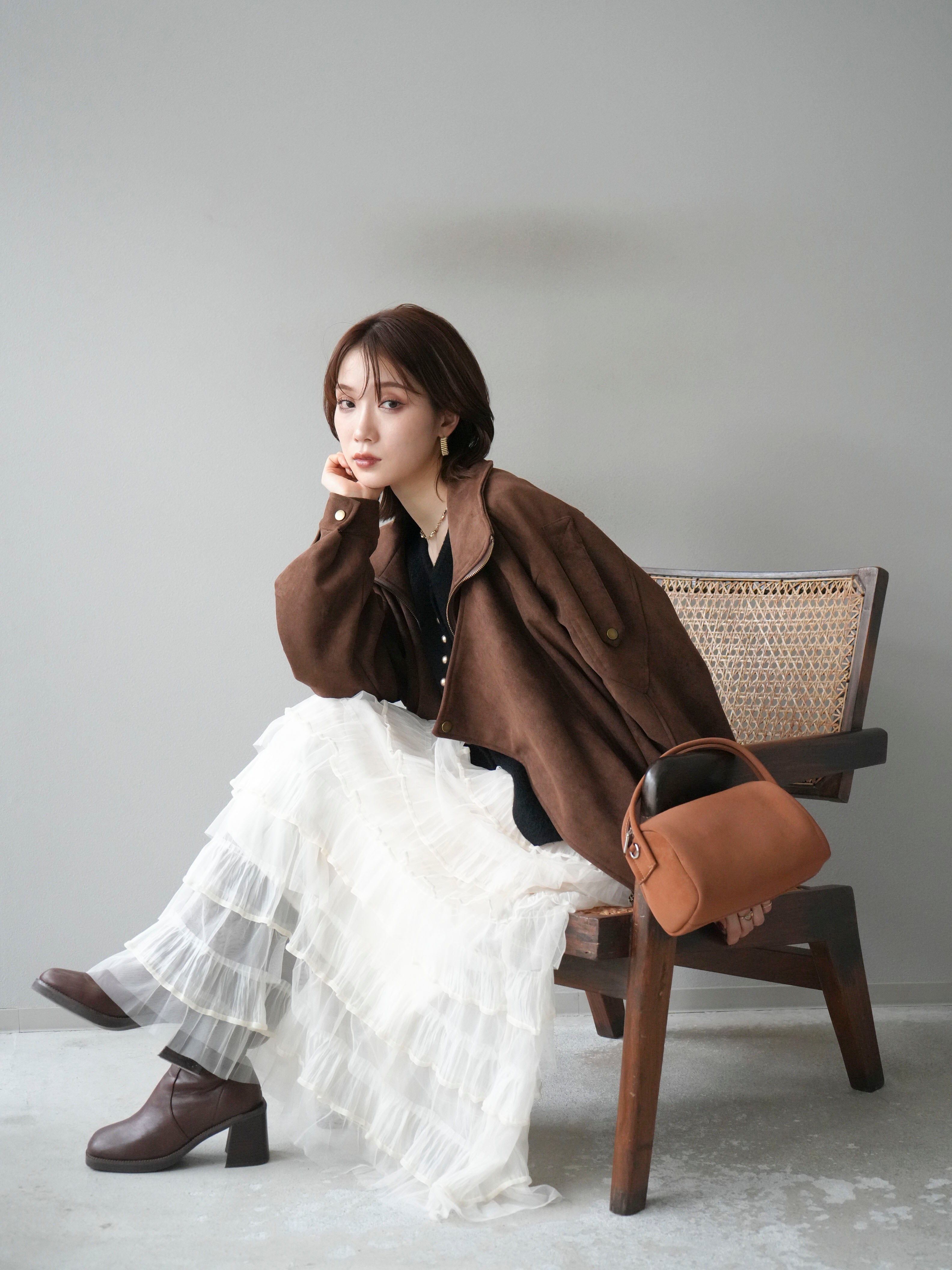 予約]スエードライダースジャケット/ブラウン – Lumier