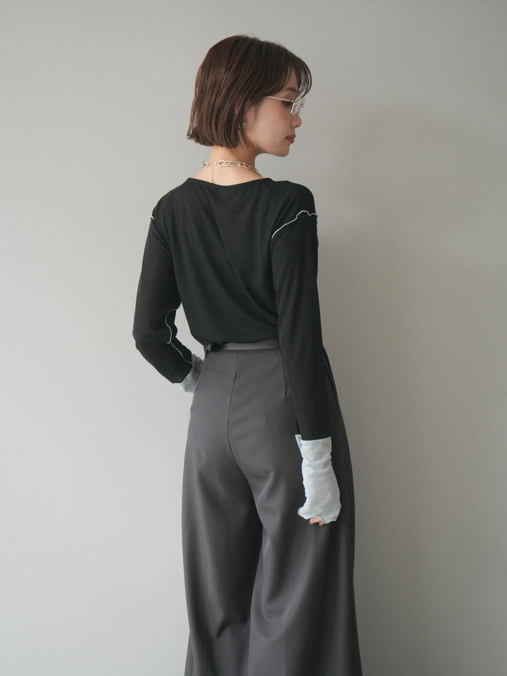 [SET]配色メロウトップス+配色メロウトップス(2set)