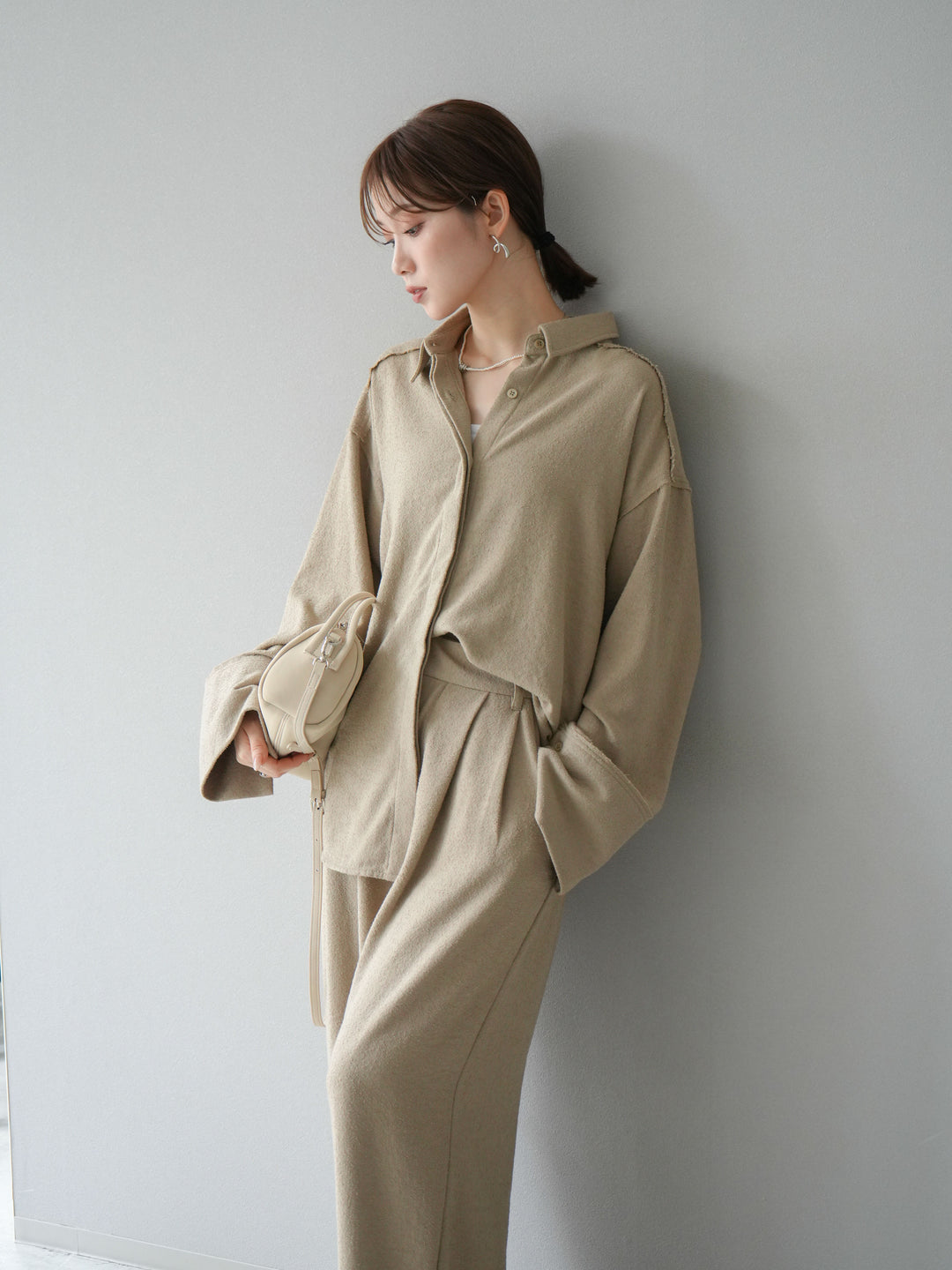 [予約]ネップオーバーシャツ/ベージュ